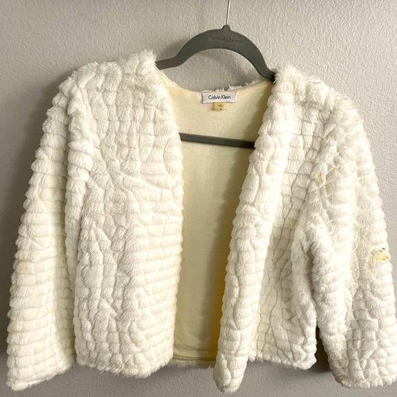 Cropped white fur jacket - Picture 1 of 4